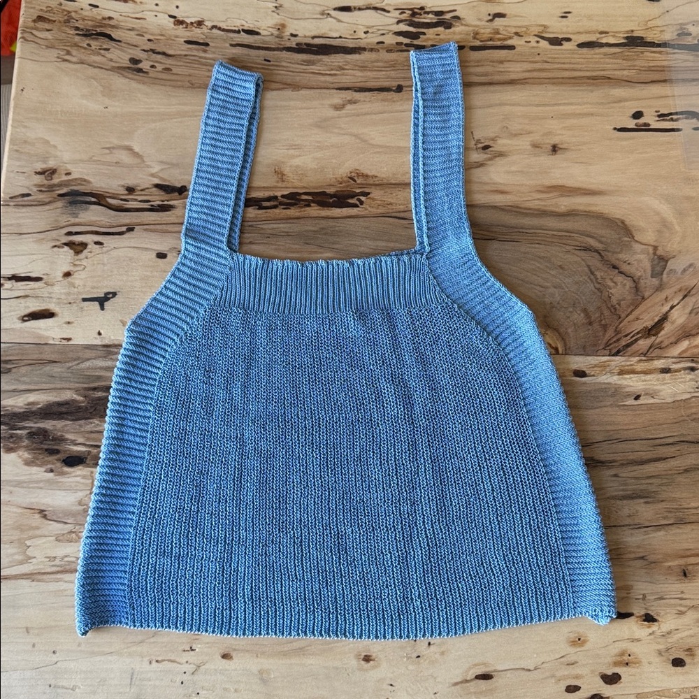 Zara Blue Knit Sweater Tank Top Size‎ Small